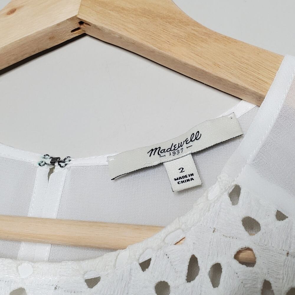 MADEWELL | White Eyelet Cutouts Tank | 2 - Picture 4 of 4